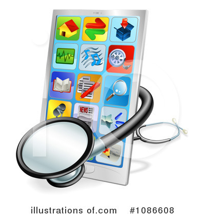 Royalty-Free (RF) Cell Phone Clipart Illustration by AtStockIllustration - Stock Sample #1086608