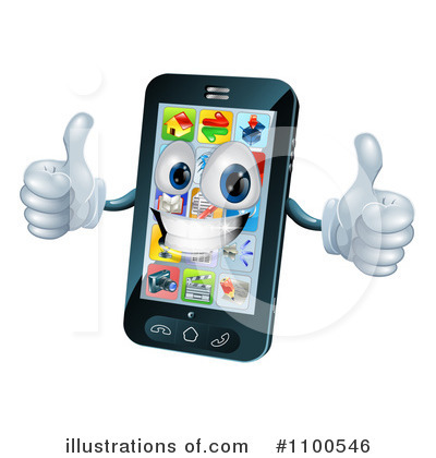 Royalty-Free (RF) Cell Phone Clipart Illustration by AtStockIllustration - Stock Sample #1100546