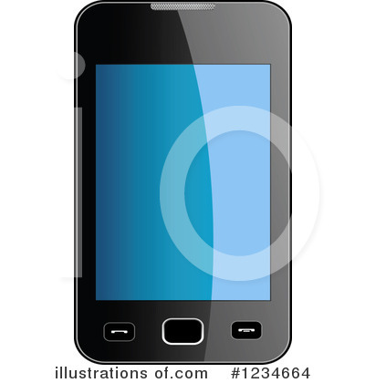 Royalty-Free (RF) Cell Phone Clipart Illustration by Vector Tradition SM - Stock Sample #1234664