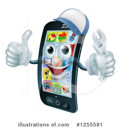Royalty-Free (RF) Cell Phone Clipart Illustration by AtStockIllustration - Stock Sample #1255581