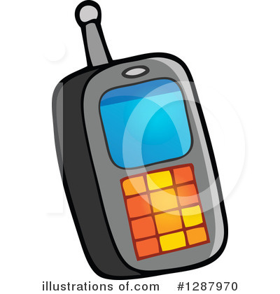 Royalty-Free (RF) Cell Phone Clipart Illustration by visekart - Stock Sample #1287970