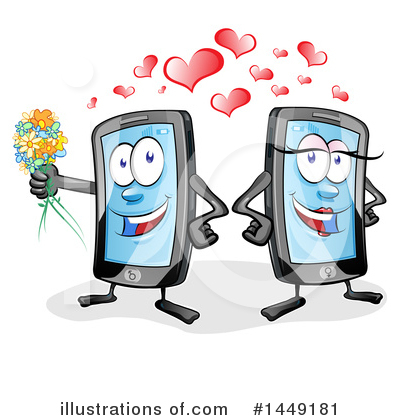 Royalty-Free (RF) Cell Phone Clipart Illustration by Domenico Condello - Stock Sample #1449181