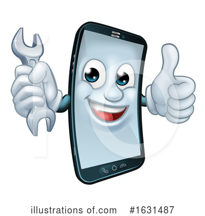 Royalty-Free (RF) Cell Phone Clipart Illustration by AtStockIllustration - Stock Sample #1631487