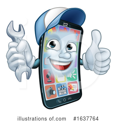 Royalty-Free (RF) Cell Phone Clipart Illustration by AtStockIllustration - Stock Sample #1637764