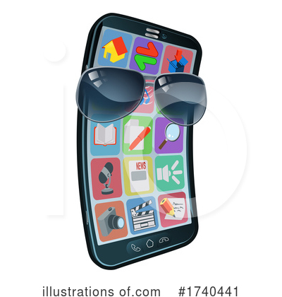 Royalty-Free (RF) Cell Phone Clipart Illustration by AtStockIllustration - Stock Sample #1740441
