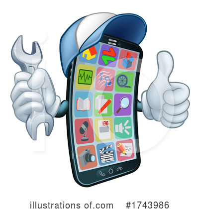 Royalty-Free (RF) Cell Phone Clipart Illustration by AtStockIllustration - Stock Sample #1743986