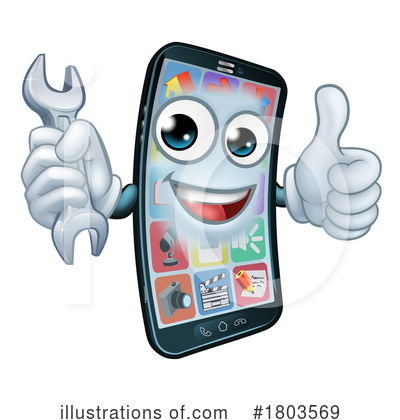 Royalty-Free (RF) Cell Phone Clipart Illustration by AtStockIllustration - Stock Sample #1803569