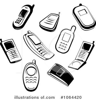 Royalty-Free (RF) Cell Phones Clipart Illustration by Vector Tradition SM - Stock Sample #1064420
