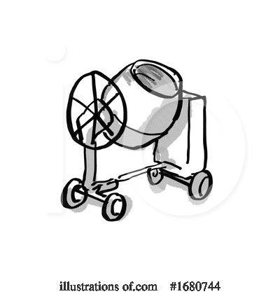 Royalty-Free (RF) Cement Mixer Clipart Illustration by patrimonio - Stock Sample #1680744