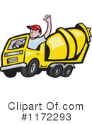 Cement Truck Clipart #1172293 by patrimonio