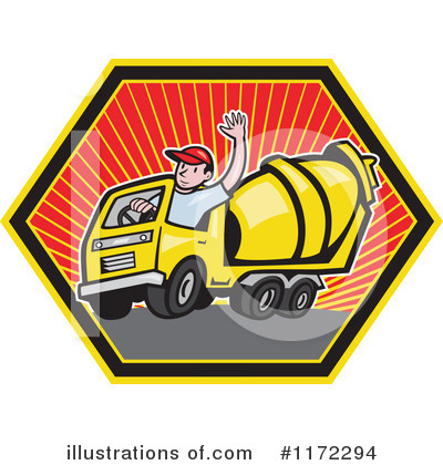 Cement Truck Clipart #1172294 by patrimonio