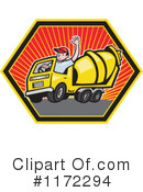 Cement Truck Clipart #1172294 by patrimonio