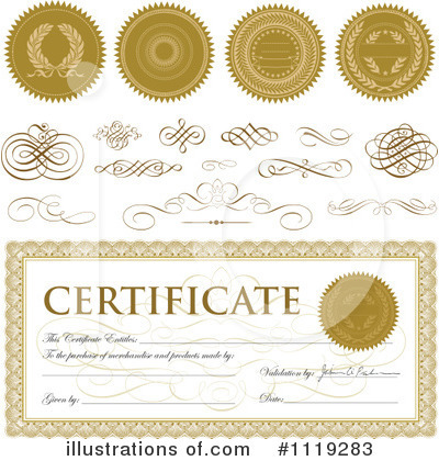 Royalty-Free (RF) Certificate Clipart Illustration by BestVector - Stock Sample #1119283