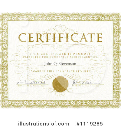 Royalty-Free (RF) Certificate Clipart Illustration by BestVector - Stock Sample #1119285
