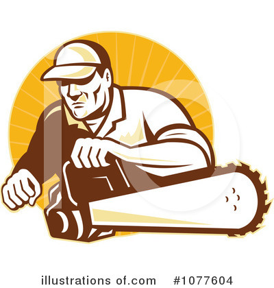 Royalty-Free (RF) Chainsaw Clipart Illustration by patrimonio - Stock Sample #1077604