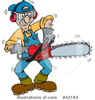 Royalty-Free (RF) Chainsaw Clipart Illustration by Dennis Holmes Designs - Stock Sample #43163