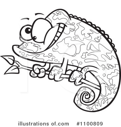 Royalty-Free (RF) Chameleon Clipart Illustration by toonaday - Stock Sample #1100809