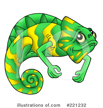 Royalty-Free (RF) Chameleon Clipart Illustration by visekart - Stock Sample #221232
