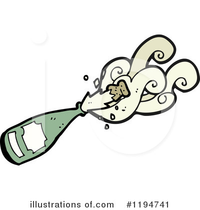 Royalty-Free (RF) Champagne Bottle Clipart Illustration by lineartestpilot - Stock Sample #1194741