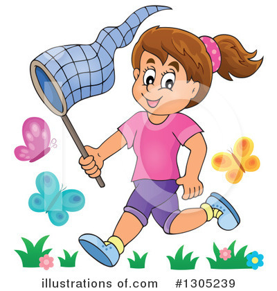 Royalty-Free (RF) Chasing Butterflies Clipart Illustration by visekart - Stock Sample #1305239
