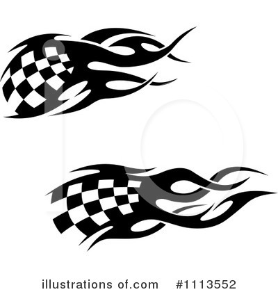 Royalty-Free (RF) Checkered Flags Clipart Illustration by Vector Tradition SM - Stock Sample #1113552