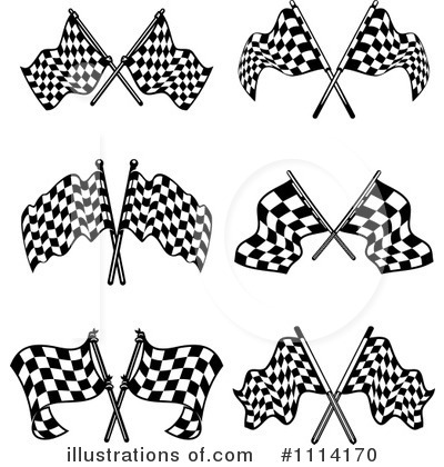 Royalty-Free (RF) Checkered Flags Clipart Illustration by Vector Tradition SM - Stock Sample #1114170