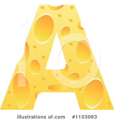 Royalty-Free (RF) Cheese Letter Clipart Illustration by Andrei Marincas - Stock Sample #1103083