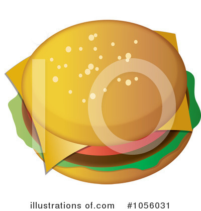 Royalty-Free (RF) Cheeseburger Clipart Illustration by Pams Clipart - Stock Sample #1056031