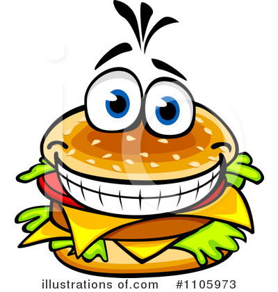 Royalty-Free (RF) Cheeseburger Clipart Illustration by Vector Tradition SM - Stock Sample #1105973