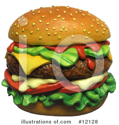 Royalty-Free (RF) Cheeseburger Clipart Illustration by Amy Vangsgard - Stock Sample #12128