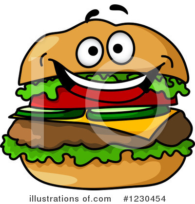 Royalty-Free (RF) Cheeseburger Clipart Illustration by Vector Tradition SM - Stock Sample #1230454