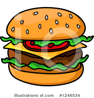 Royalty-Free (RF) Cheeseburger Clipart Illustration by Vector Tradition SM - Stock Sample #1246534