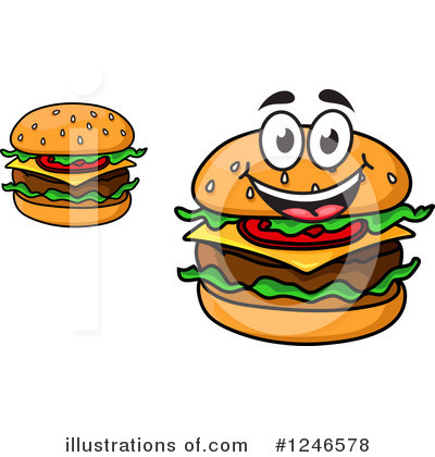 Royalty-Free (RF) Cheeseburger Clipart Illustration by Vector Tradition SM - Stock Sample #1246578