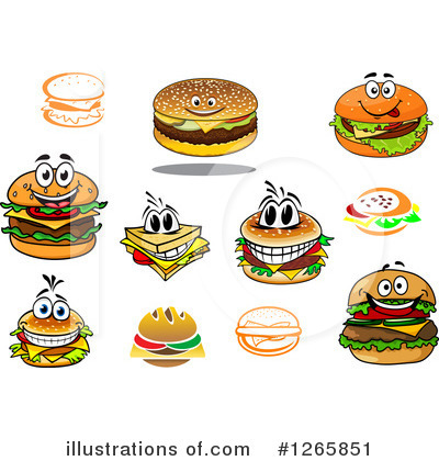 Royalty-Free (RF) Cheeseburger Clipart Illustration by Vector Tradition SM - Stock Sample #1265851