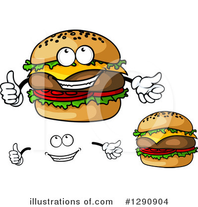 Royalty-Free (RF) Cheeseburger Clipart Illustration by Vector Tradition SM - Stock Sample #1290904