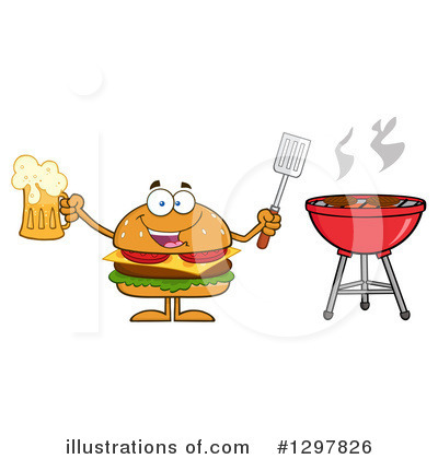 Royalty-Free (RF) Cheeseburger Clipart Illustration by Hit Toon - Stock Sample #1297826
