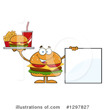 Royalty-Free (RF) Cheeseburger Clipart Illustration by Hit Toon - Stock Sample #1297827