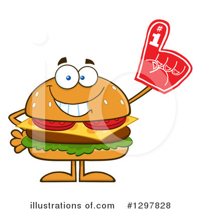 Royalty-Free (RF) Cheeseburger Clipart Illustration by Hit Toon - Stock Sample #1297828