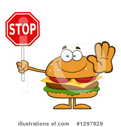 Royalty-Free (RF) Cheeseburger Clipart Illustration by Hit Toon - Stock Sample #1297829