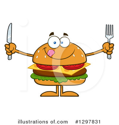 Royalty-Free (RF) Cheeseburger Clipart Illustration by Hit Toon - Stock Sample #1297831