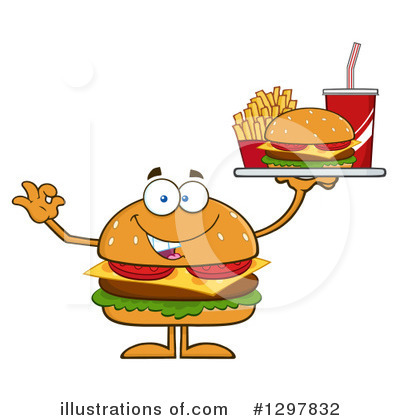 Royalty-Free (RF) Cheeseburger Clipart Illustration by Hit Toon - Stock Sample #1297832