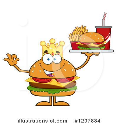 Royalty-Free (RF) Cheeseburger Clipart Illustration by Hit Toon - Stock Sample #1297834