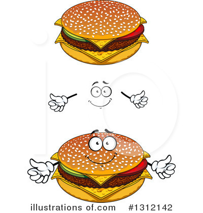 Royalty-Free (RF) Cheeseburger Clipart Illustration by Vector Tradition SM - Stock Sample #1312142