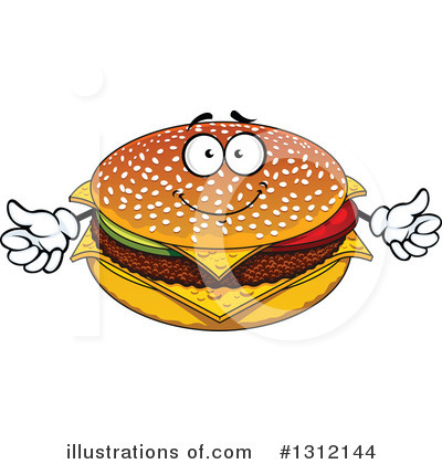 Royalty-Free (RF) Cheeseburger Clipart Illustration by Vector Tradition SM - Stock Sample #1312144