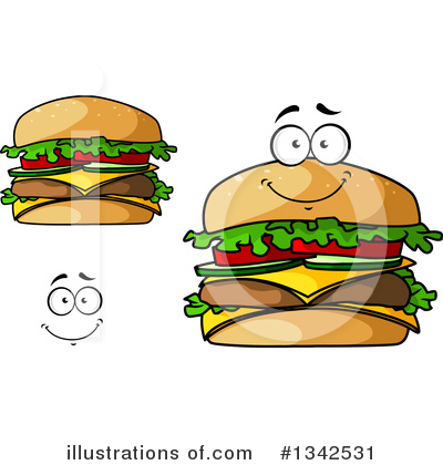 Royalty-Free (RF) Cheeseburger Clipart Illustration by Vector Tradition SM - Stock Sample #1342531
