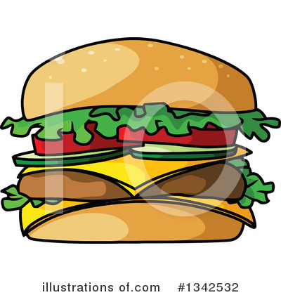 Royalty-Free (RF) Cheeseburger Clipart Illustration by Vector Tradition SM - Stock Sample #1342532