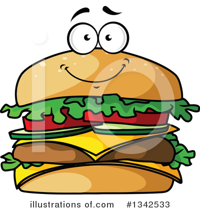 Royalty-Free (RF) Cheeseburger Clipart Illustration by Vector Tradition SM - Stock Sample #1342533