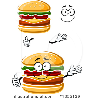Royalty-Free (RF) Cheeseburger Clipart Illustration by Vector Tradition SM - Stock Sample #1355139