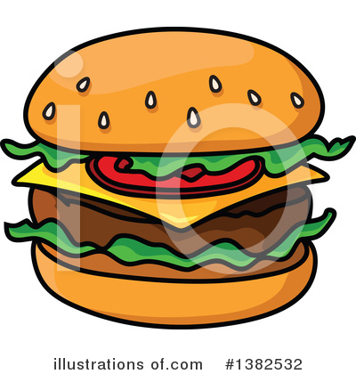 Royalty-Free (RF) Cheeseburger Clipart Illustration by Vector Tradition SM - Stock Sample #1382532