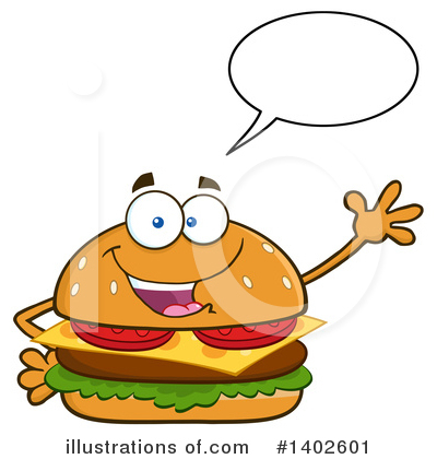Royalty-Free (RF) Cheeseburger Mascot Clipart Illustration by Hit Toon - Stock Sample #1402601